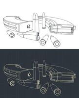 Zeitschriften und Kugeln zum Angriff Waffen vektor