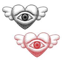 Augen von das Herz Jahrgang Illustration vektor