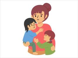 Mutter zwei Kind oder Menschen Charakter Illustration vektor