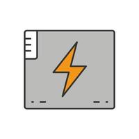 Akku Batterie Farbsymbol. Action-Kamera-Akku. isolierte Vektorillustration vektor