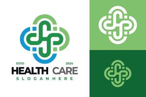 brev h medicinsk hälsa vård logotyp design symbol ikon illustration vektor