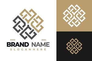 Brief h Ornament Knoten Logo Design Symbol Symbol Illustration vektor
