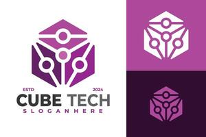 kub techology logotyp design symbol ikon illustration vektor
