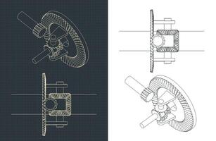 Automobil Differential Zeichnungen vektor