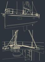 segling Yacht skisser illustration vektor