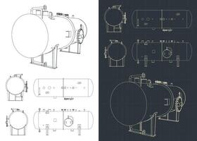 horizontal Druck Panzer Blaupausen vektor