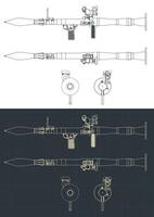 Handheld Panzerabwehr Granate Startprogramm Blaupausen vektor