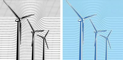 Wind Turbinen Abbildungen vektor