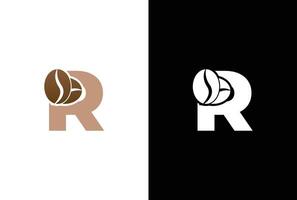 första brev r kaffe logotyp mall. brev r kaffe affär ikon, kaffe varumärke, minimalistisk, modern lämplig för kaffe affär logotyp mall. vektor
