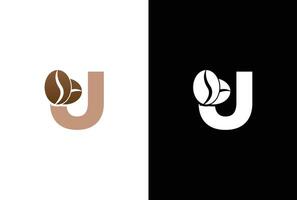första brev u kaffe logotyp mall. brev u kaffe affär ikon, kaffe varumärke, minimalistisk, modern lämplig för kaffe affär logotyp mall. vektor