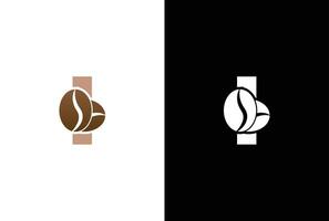 första brev jag kaffe logotyp mall. brev jag kaffe affär ikon, kaffe varumärke, minimalistisk, modern lämplig för kaffe affär logotyp mall. vektor