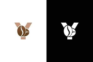 Initiale Brief y Kaffee Logo Vorlage. Brief y Kaffee Geschäft Symbol, Kaffee Marke, minimalistisch, modern geeignet zum Kaffee Geschäft Logo Vorlage. vektor