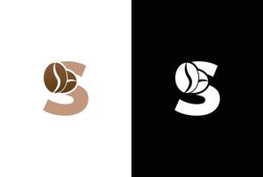 första brev s kaffe logotyp mall. brev s kaffe affär ikon, kaffe varumärke, minimalistisk, modern lämplig för kaffe affär logotyp mall. vektor