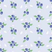 blåbär sömlös söt illustration mönster vektor