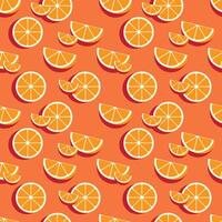 frisch Orangen Obst Illustration nahtlos Muster vektor