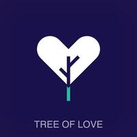 reativ Baum und Herz Kombination Zeichen Logo. einzigartig entworfen Farbe Übergänge. Unternehmen und Arbeitsplatz Logo Vorlage vektor
