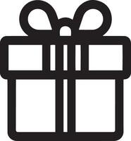 Geschenk Box Gliederung Symbol Illustration. fröhlich Weihnachten und glücklich Neu Jahr Geschenk Kasten. vektor