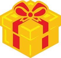 Geschenk Box Illustration zum Geburtstag oder Hochzeit gegenwärtig. fröhlich Weihnachten und glücklich Neu Jahr Geschenk Kasten. vektor