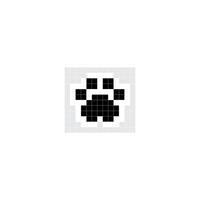 Pixel Kunst Design von Tier Fußabdruck. schwarz Pfote. vektor