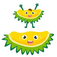 Durian Obst Karikatur Charakter. Sommer- Obst von Thailand vektor