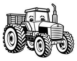 hand dragen traktor för bruka på vit bakgrund vektor