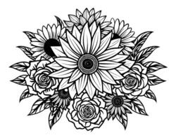 Bleistift Zeichnung Blume von Design vektor