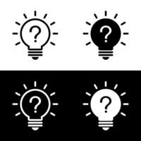 Frage Kennzeichen Licht Birne Symbol. FAQ Lampe Konzept vektor