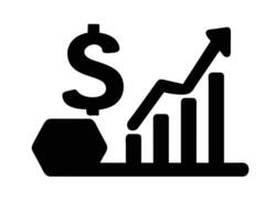 wachsend Bar Graph Symbol im eben Stil vektor