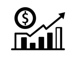 wachsend Bar Graph Symbol im eben Stil vektor