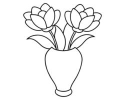 Blume Vase Gliederung vektor