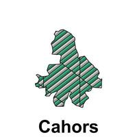 cahors Stadt Karte von Frankreich Land, abstrakt geometrisch Karte mit Farbe kreativ Design Vorlage vektor