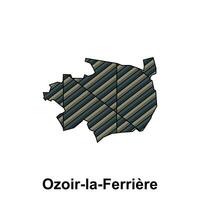 ozoir la ferriere stad Karta av Frankrike Land, abstrakt geometrisk Karta med Färg kreativ design mall vektor