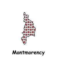 Karte Stadt von Montmorency, geometrisch Logo mit Digital Technologie, Illustration Design Vorlage vektor