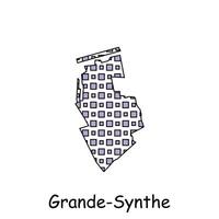 Karte Stadt von Grande Synthe, geometrisch Logo mit Digital Technologie, Illustration Design Vorlage vektor
