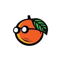 Orange Obst Maskottchen Freude cool Illustration kreativ Design Vorlage vektor