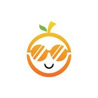 Orange Obst tragen Brille Maskottchen Logo Design, cool Obst Logo zum Ihre Unternehmen vektor