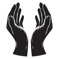 Hände Hoffnung, schwarz Farbe Silhouette vektor