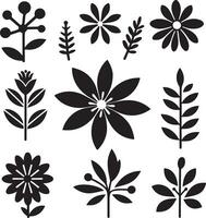 eben Design Blume Silhouetten, schwarz Farbe Silhouette vektor