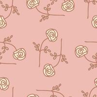 Sommer- Rose Blumen Hand gezeichnet nahtlos Muster. perfekt drucken zum Tee, Papier, Textil- und Stoff. Blumen- Illustration zum Dekor und Design. vektor