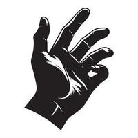 hand ikon, svart Färg silhuett vektor