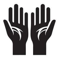 Hände oben Symbol, schwarz Farbe Silhouette, vektor