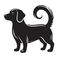 ein lucy Hund, schwarz Farbe Silhouette vektor