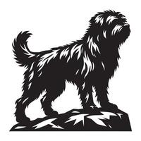 en klippig hund, svart Färg silhuett vektor