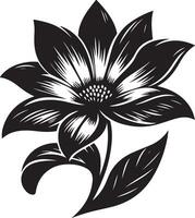 Silhouette von Blume schwarz und Weiß isoliert, schwarz Farbe Silhouette vektor