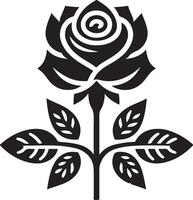 Rose Symbol. dekorativ Garten Blume, schwarz Farbe Silhouette vektor