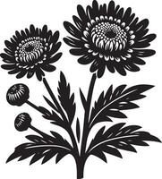 Silhouette von Blume schwarz und Weiß isoliert, schwarz Farbe Silhouette 5 vektor