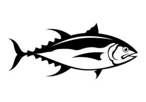 tonfisk fisk sida teckning vektor