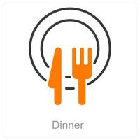 Abendessen und Essen Symbol Konzept vektor