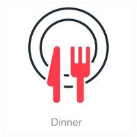Abendessen und Essen Symbol Konzept vektor