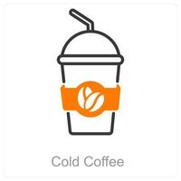 kalt Kaffee und trinken Symbol Konzept vektor